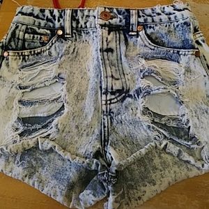 High waisted jean shorts